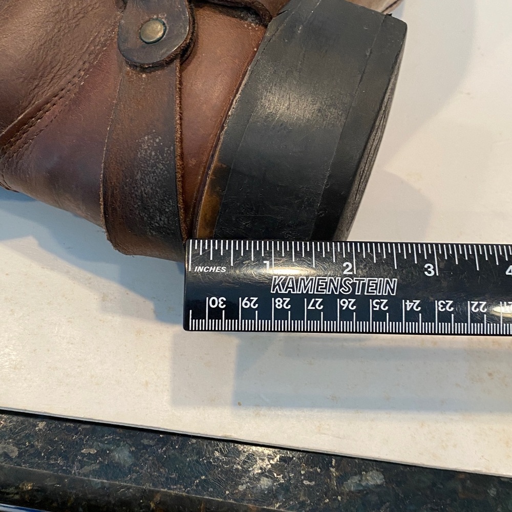 Vintage Sage Men’s Dark Brown Distressed Authentic Leather Cowboy Boots - Picture 8 of 10